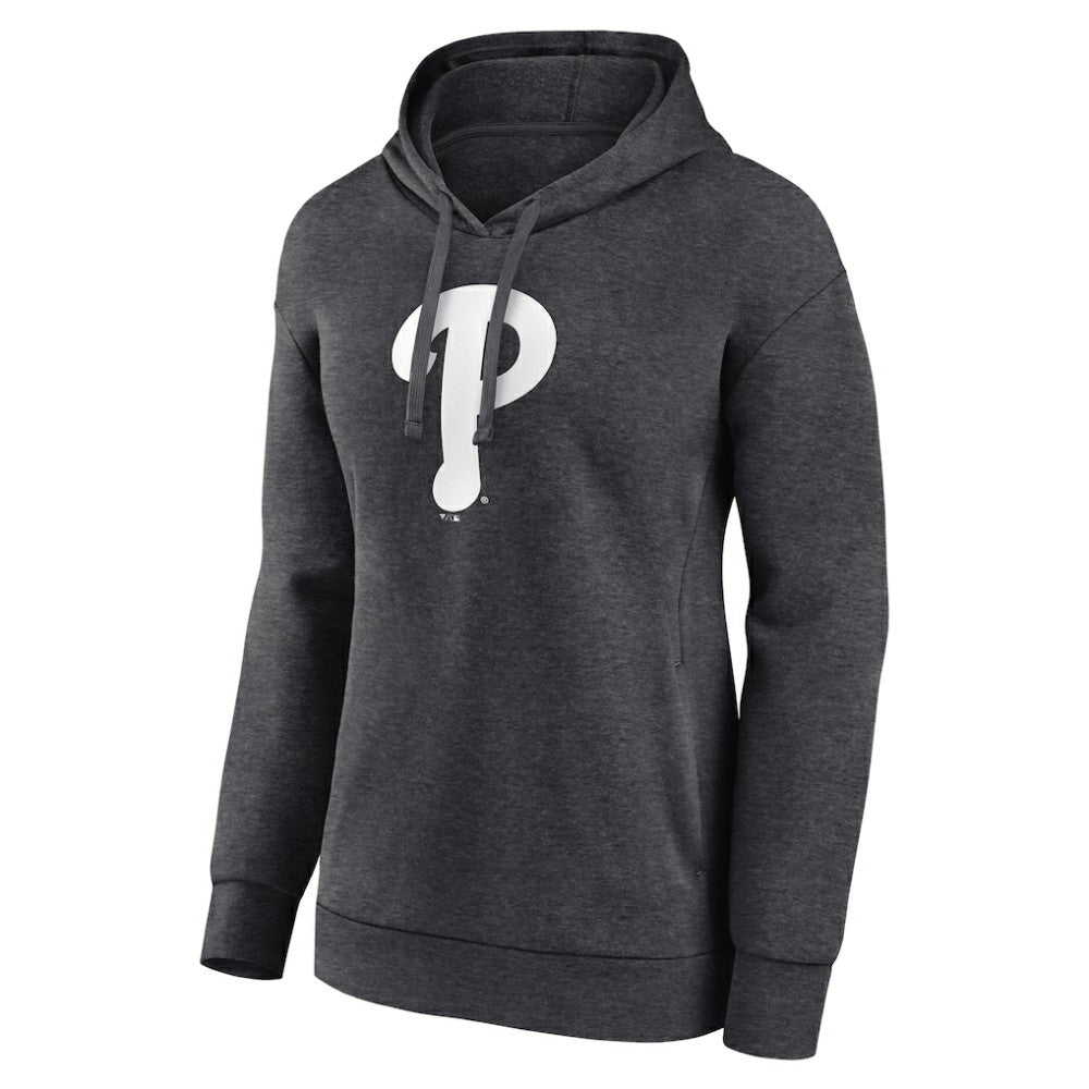 Philadelphia Phillies Women's Monochrome Pullover Hoodie - Charcoal