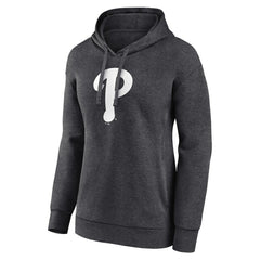 Philadelphia Phillies Women's Monochrome Pullover Hoodie - Charcoal