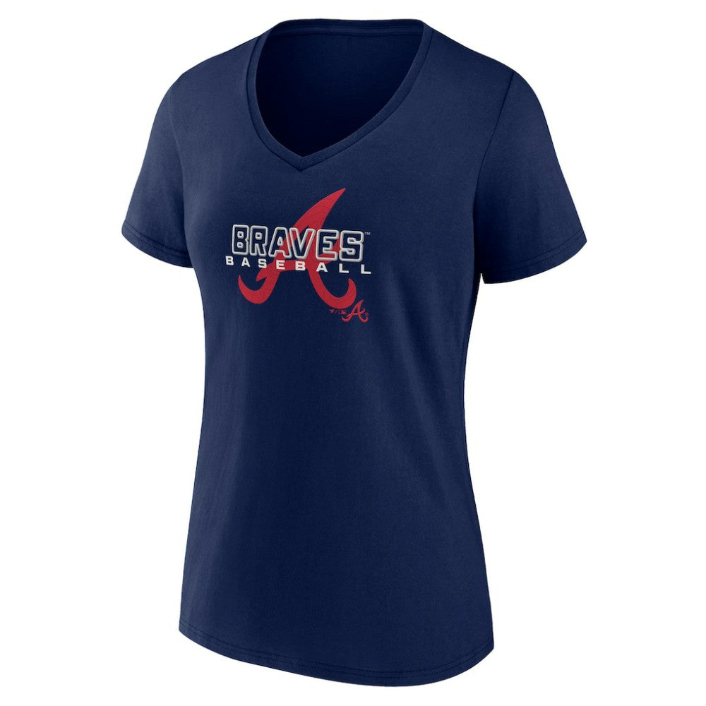 Atlanta Braves Women's Stellar V-Neck T-Shirt - Navy