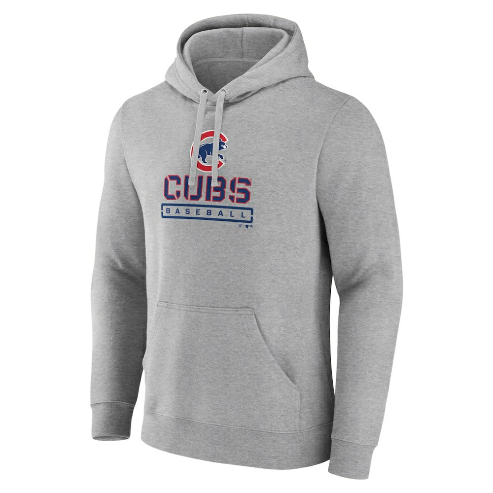 Chicago Cubs Evanston Stencil Pullover Hoodie - Gray