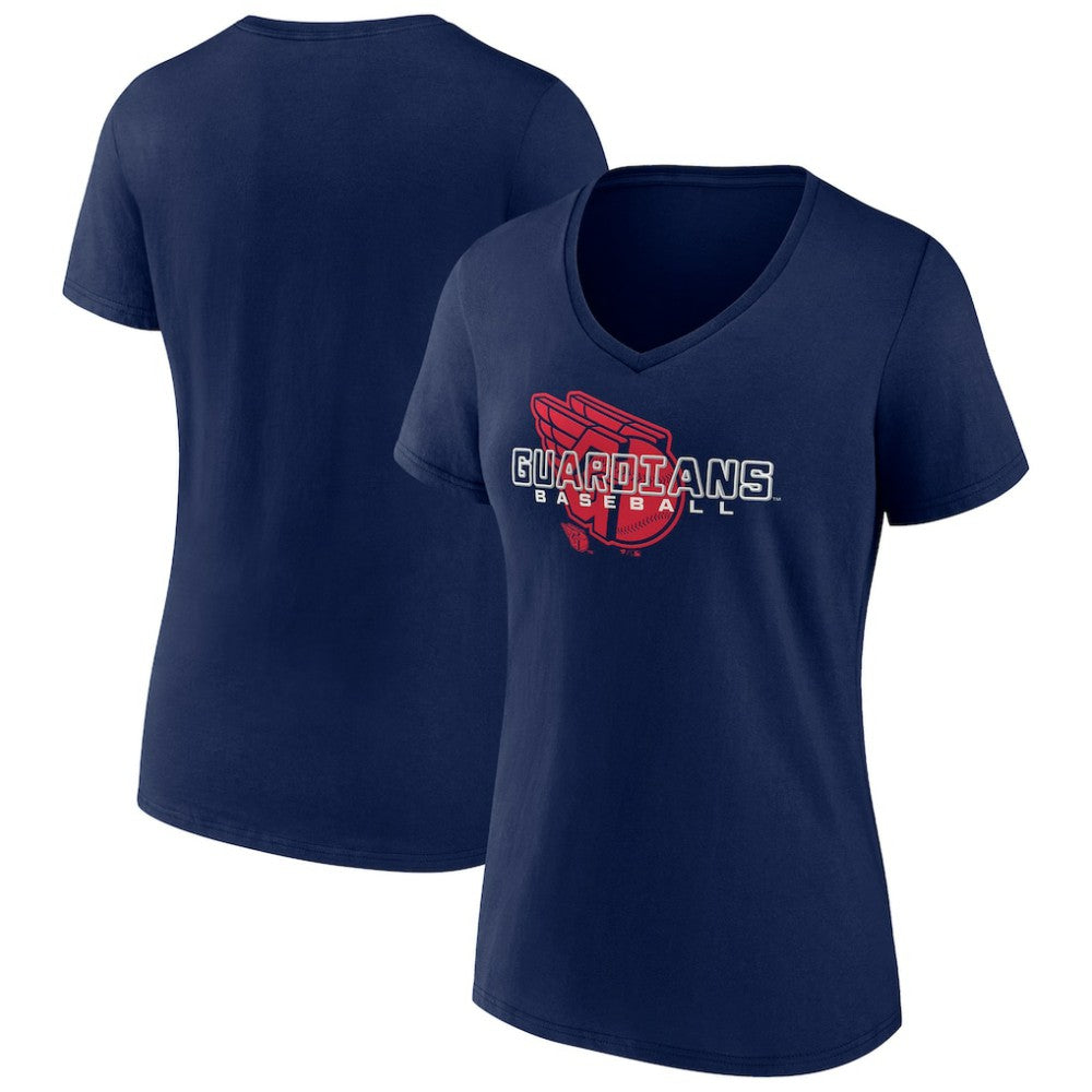 Cleveland Guardians Women's Stellar V-Neck T-Shirt - Navy