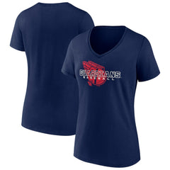 Cleveland Guardians Women's Stellar V-Neck T-Shirt - Navy