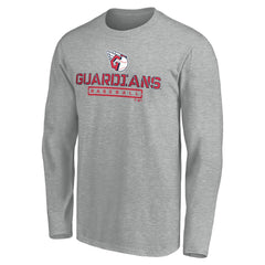Cleveland Guardians Evanston Stencil Long Sleeve T-Shirt - Gray