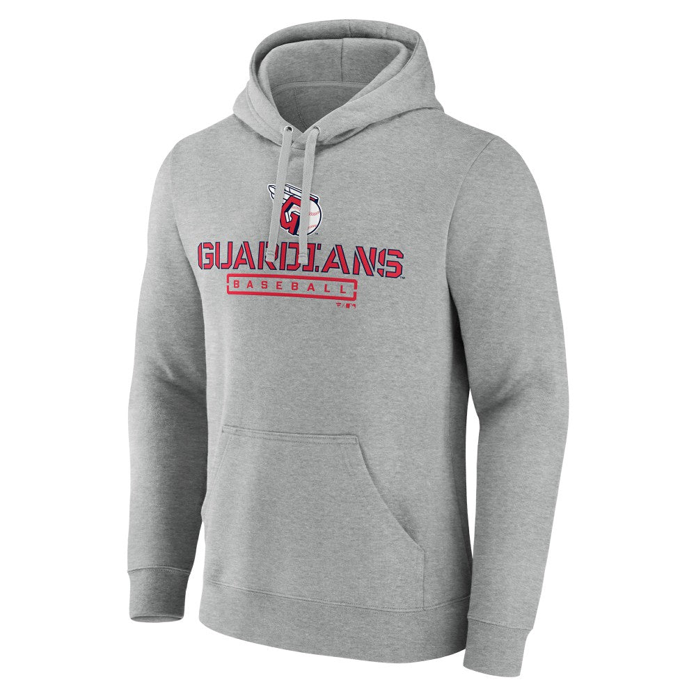 Cleveland Guardians Evanston Stencil Pullover Hoodie - Gray