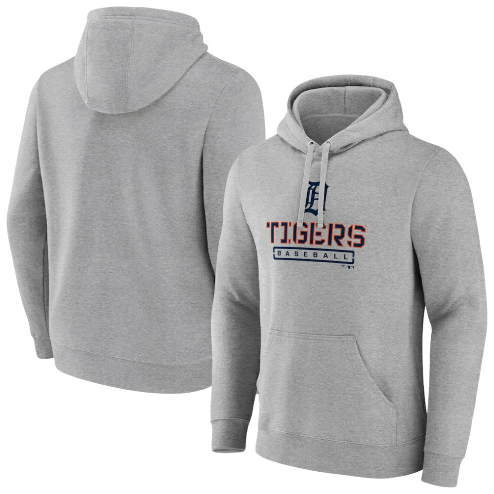 Detroit Tigers Evanston Stencil Pullover Hoodie - Gray