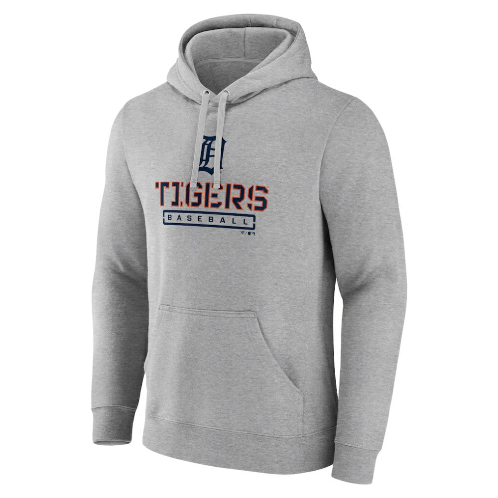 Detroit Tigers Evanston Stencil Pullover Hoodie - Gray