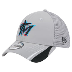 Miami Marlins Linear 39THIRTY Flex Hat - Gray | New Era