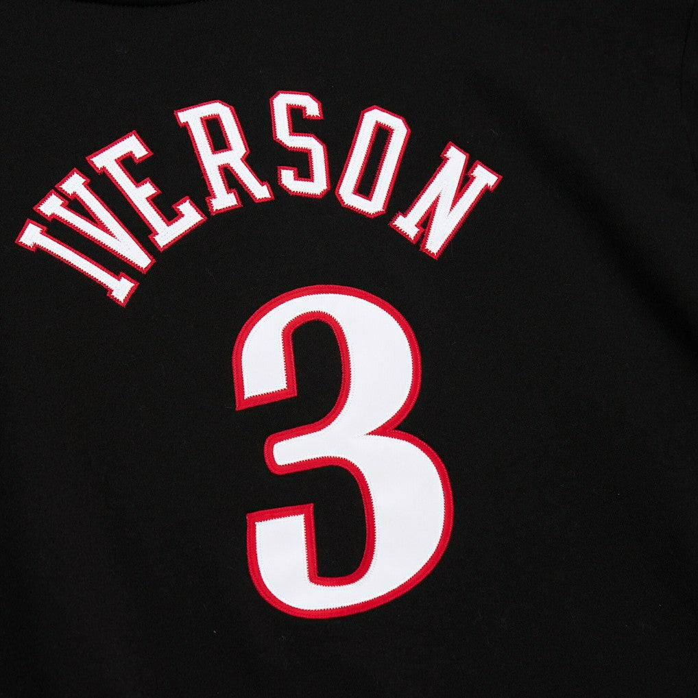 Allen Iverson Philadelphia 76ers Name & Number Pullover Hoodie - Black | Mitchell & Ness sale