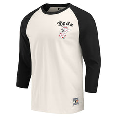 Cincinnati Reds Darius Rucker Collection Cooperstown Collection Raglan 3/4-Sleeve T-Shirt - White
