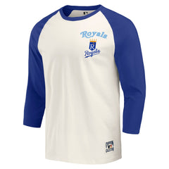 Kansas City Royals Darius Rucker Collection Cooperstown Collection Raglan 3/4-Sleeve T-Shirt - Royal/White
