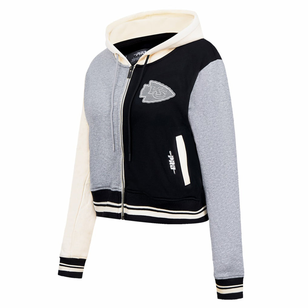 NFL Kansas City Chiefs Pro Standard Women's Reverse French Terry Colorblock Full-Zip Hoodie