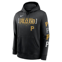 Pittsburgh Pirates Club Stack Pullover Hoodie - Black | Nike