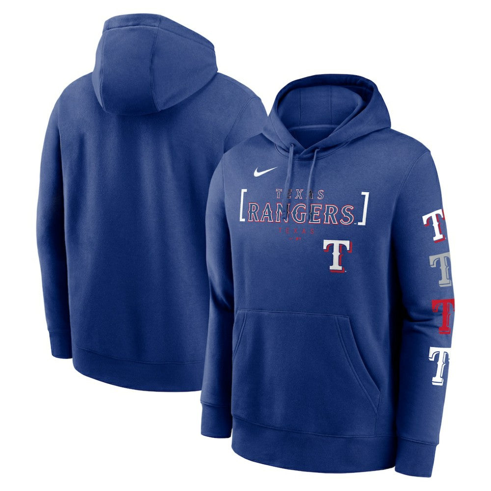 Texas Rangers Club Stack Pullover Hoodie - Royal | Nike
