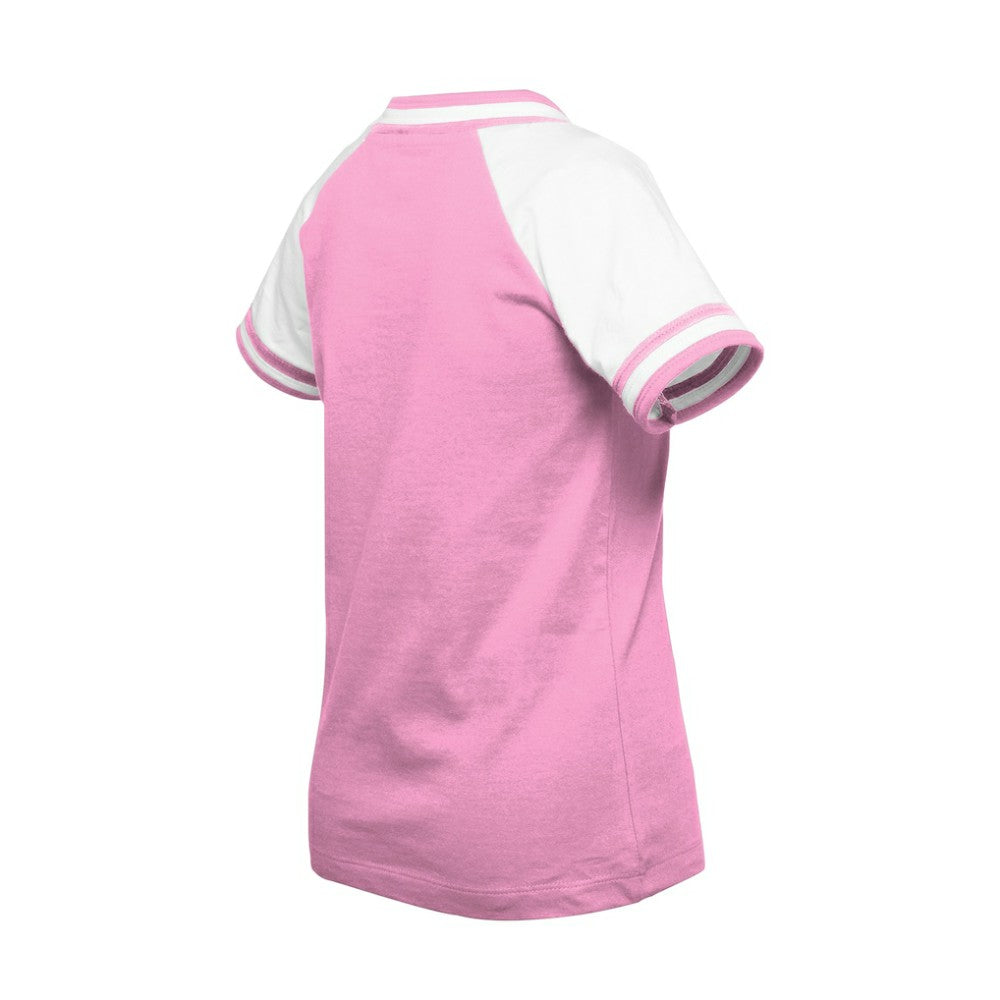 Texas Rangers Girls Youth Mommy & Me Raglan V-Neck T-Shirt - Pink | New Era