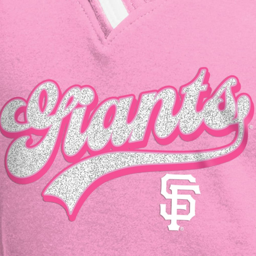 San Francisco Giants Girls Youth Mommy & Me Raglan V-Neck T-Shirt - Pink | New Era