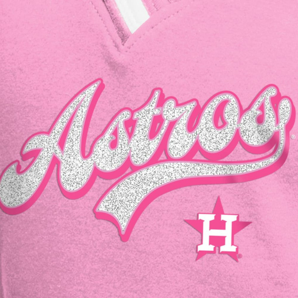 Houston Astros Girls Youth Mommy & Me Raglan V-Neck T-Shirt - Pink | New Era