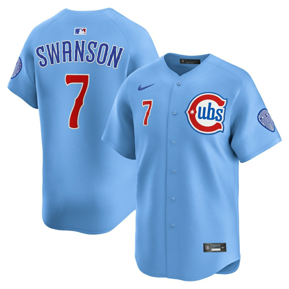 Dansby Swanson Chicago Cubs 2nd Alternate Limited Player Jersey - Baby Blue | Nike
