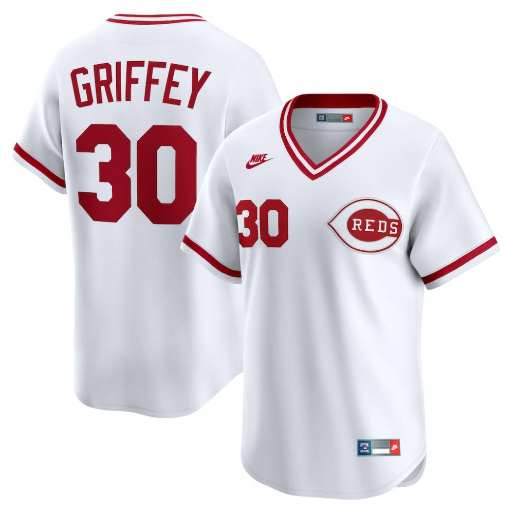 Ken Griffey Cincinnati Reds Throwback Cooperstown Collection Limited Jersey - White | Nike