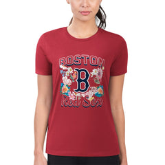 Boston Red Sox G-III 4Her by Carl Banks Women's Super-Slim Fit Lightweight Flowers Graphic T-Shirt - Red