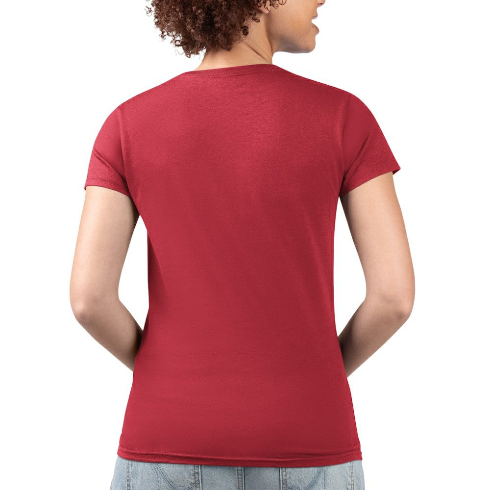 Chicago Cubs G-III 4Her by Carl Banks Women's Super-Slim Fit Lightweight Flowers Graphic V-Neck T-Shirt - Red