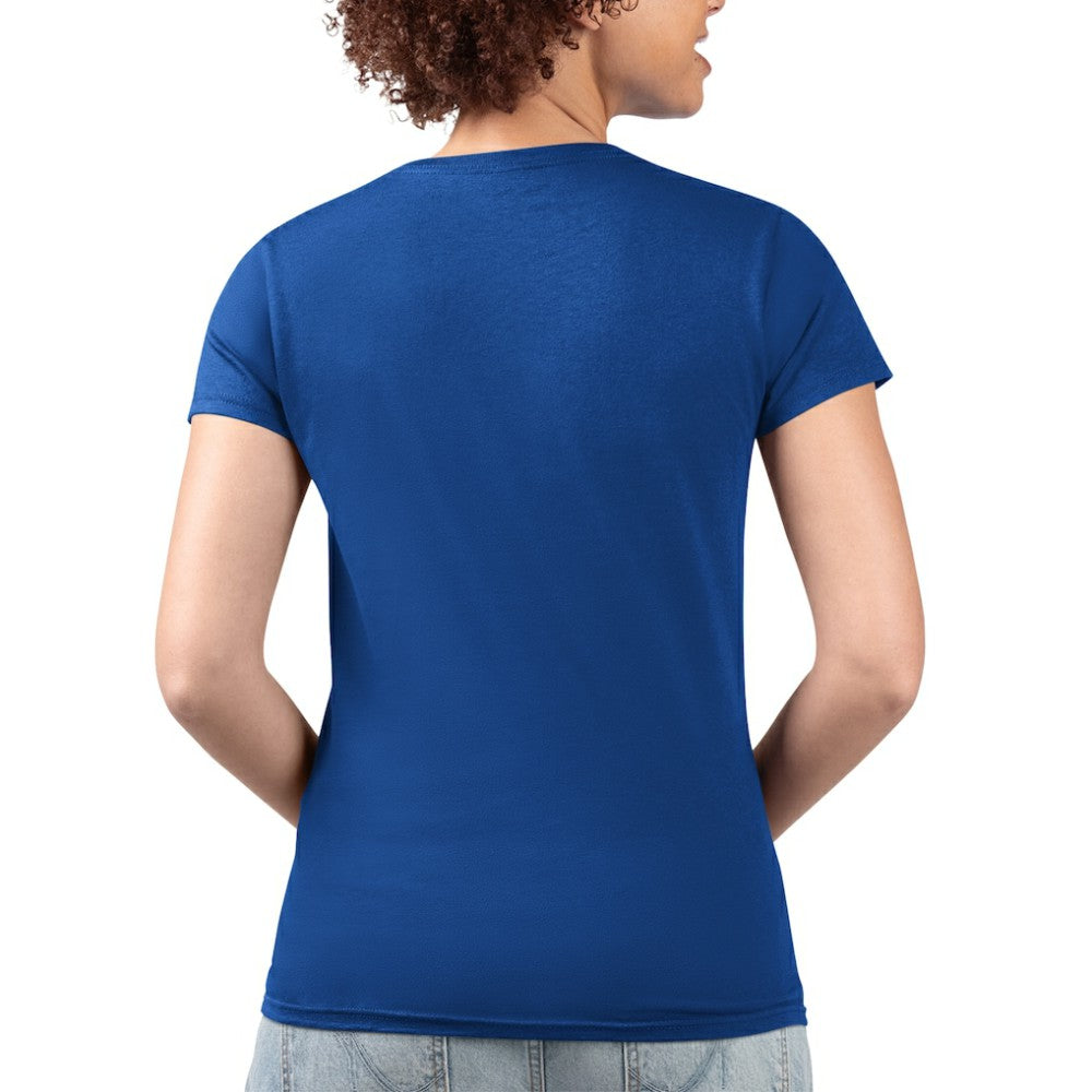 Los Angeles Dodgers G-III 4Her by Carl Banks Women's Super-Slim Fit Lightweight Flowers Graphic V-Neck T-Shirt - Royal