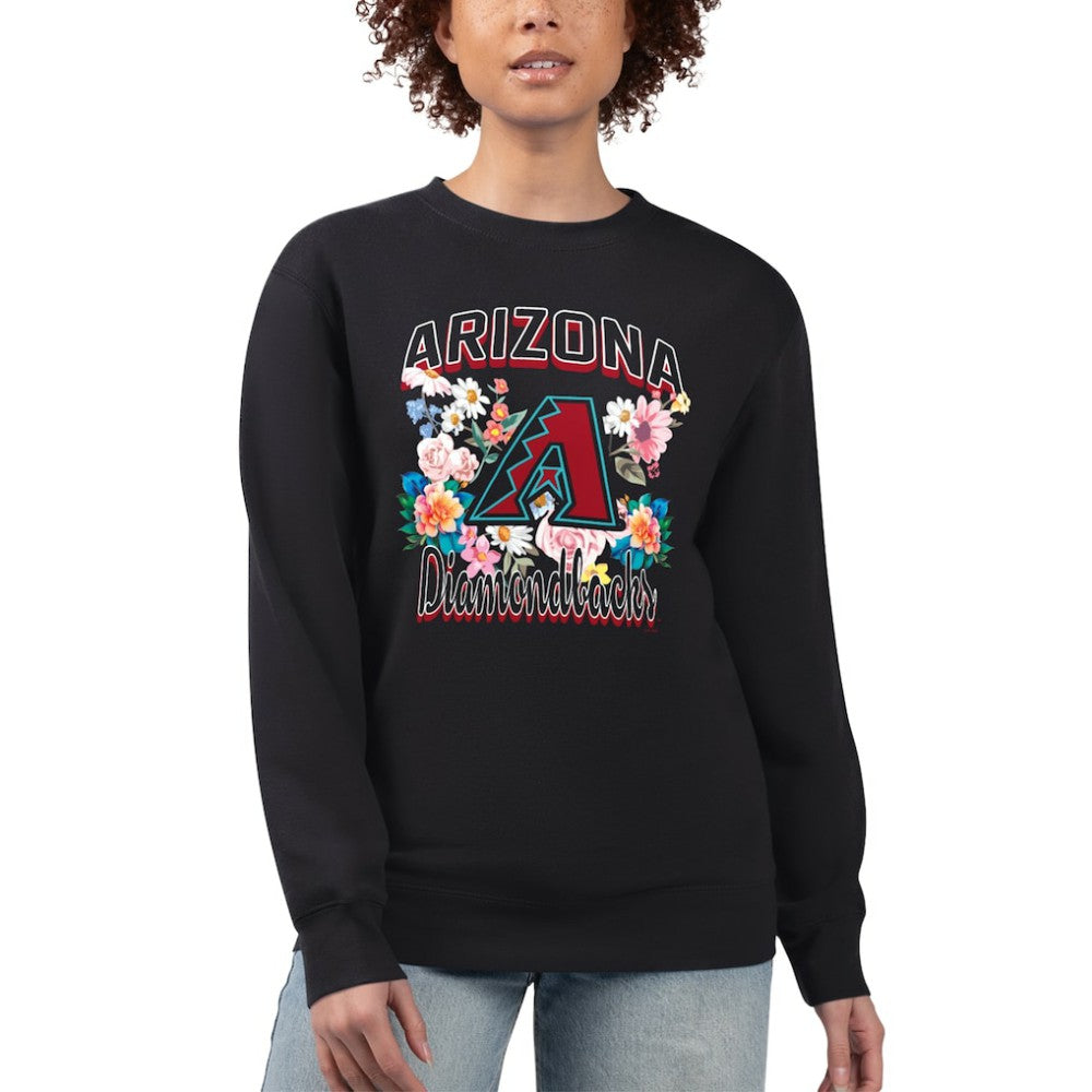 Arizona Diamondbacks G-III 4Her by Carl Banks Women's Flowers Graphic Pullover Sweatshirt - Black