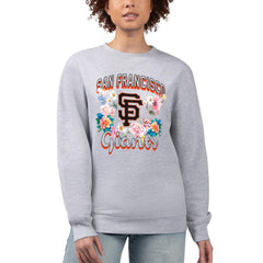 San Francisco Giants G-III 4Her by Carl Banks Women's Flowers Graphic Pullover Sweatshirt - Heather Gray