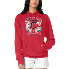 Cleveland Guardians G-III 4Her by Carl Banks Women's Flowers Graphic Pullover Hoodie - Red