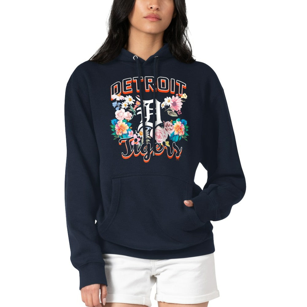 Detroit Tigers G-III 4Her by Carl Banks Women's Flowers Graphic Pullover Hoodie - Navy