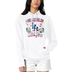 Los Angeles Dodgers G-III 4Her by Carl Banks Women's Flowers Graphic Pullover Hoodie - White