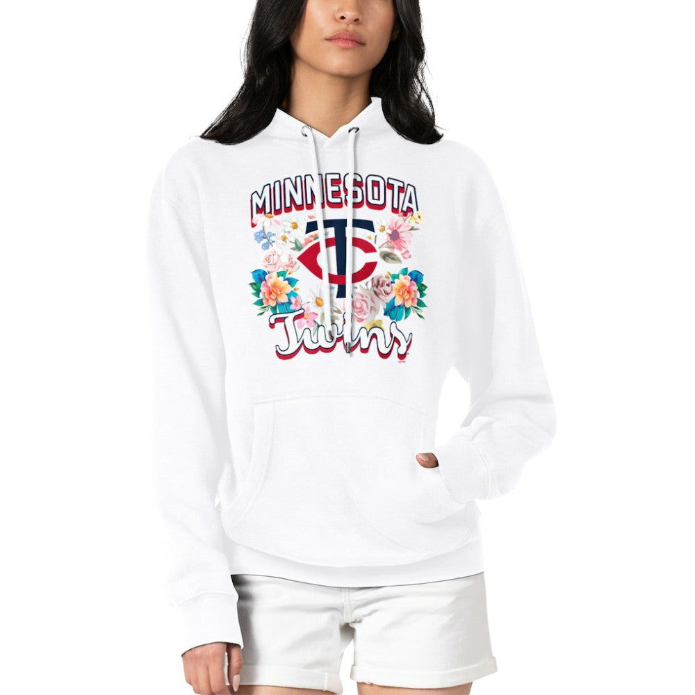 Minnesota Twins G-III 4Her by Carl Banks Women's Flowers Graphic Pullover Hoodie - White