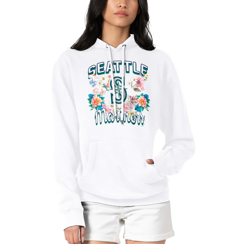 Seattle Mariners G-III 4Her by Carl Banks Women's Flowers Graphic Pullover Hoodie - White