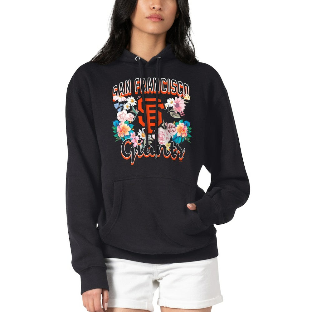 San Francisco Giants G-III 4Her by Carl Banks Women's Flowers Graphic Pullover Hoodie - Black