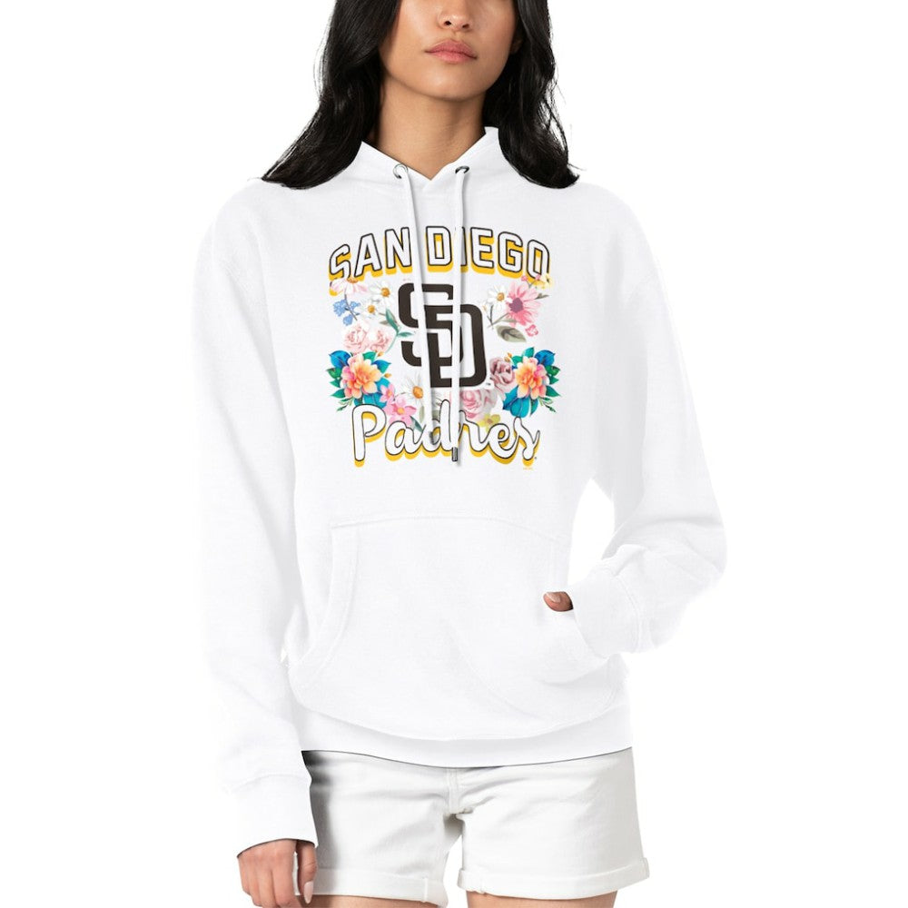 San Diego Padres G-III 4Her by Carl Banks Women's Flowers Graphic Pullover Hoodie - White