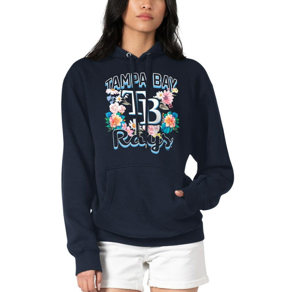Tampa Bay Rays G-III 4Her by Carl Banks Women's Flowers Graphic Pullover Hoodie - Navy