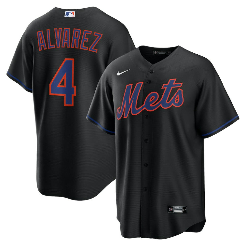 Francisco Alvarez New York Mets Alternate Replica Jersey - Black | Nike