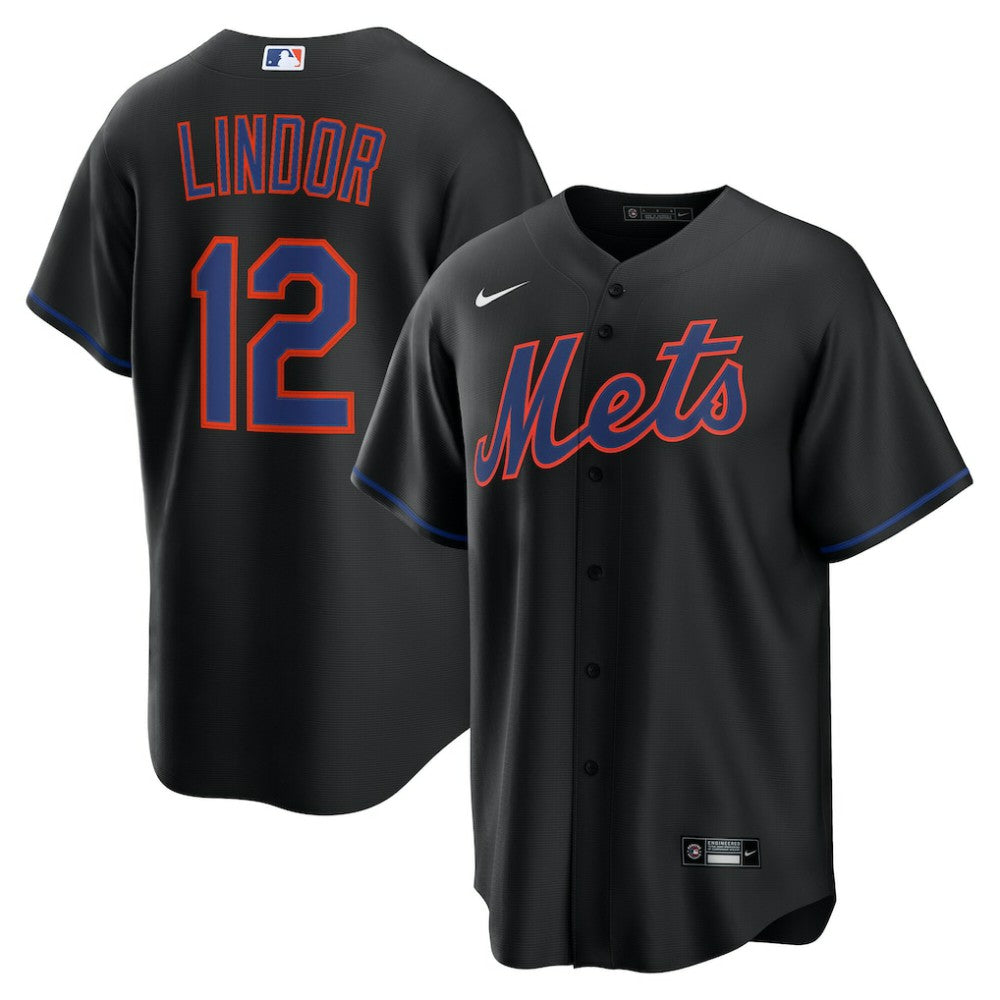 Francisco Lindor New York Mets Alternate Replica Jersey - Black | Nike