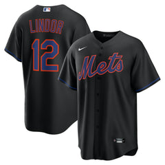 Francisco Lindor New York Mets Alternate Replica Jersey - Black | Nike
