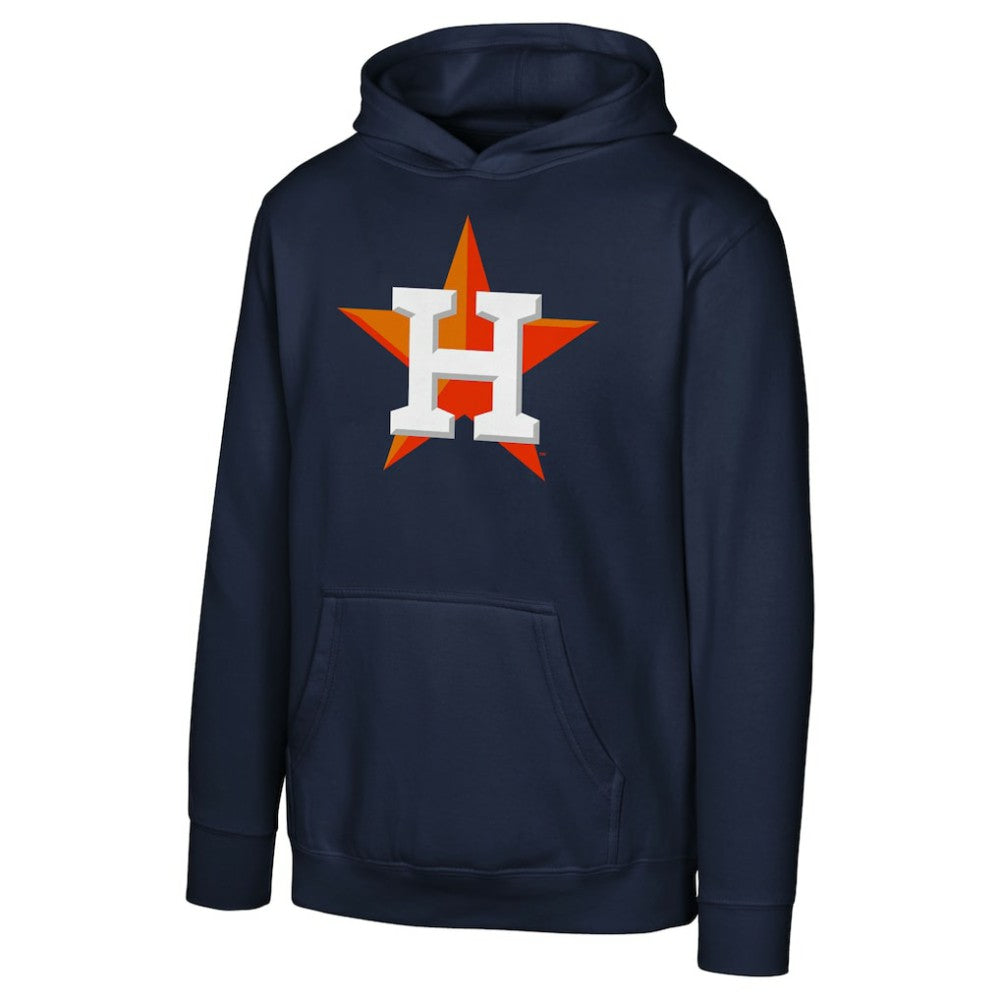 Houston Astros Youth Primary Logo Pullover Hoodie - Navy