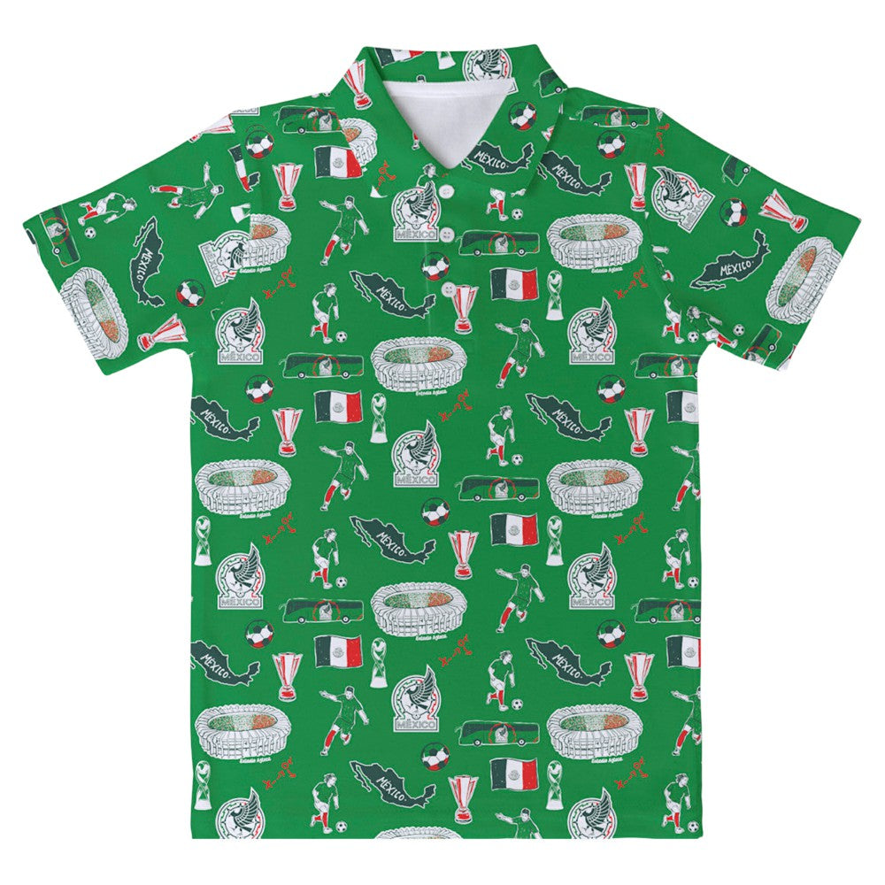Mexico National Team Vive La Fete Youth Impressions Artwork Polo / Soccer Hot sale