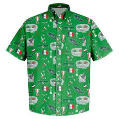 Mexico National Team Vive La Fete Impressions Artwork Button-Down Shirt / Soccer Online