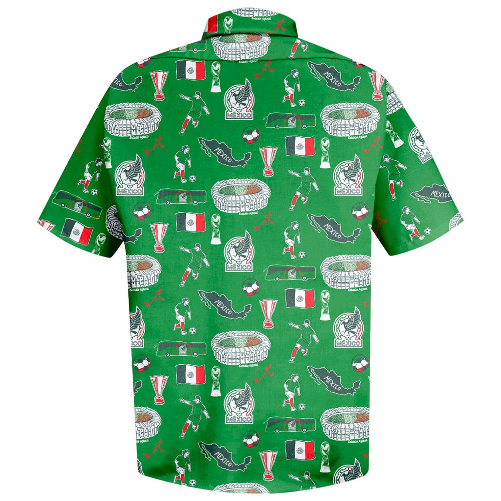 Mexico National Team Vive La Fete Impressions Artwork Button-Down Shirt / Soccer Online