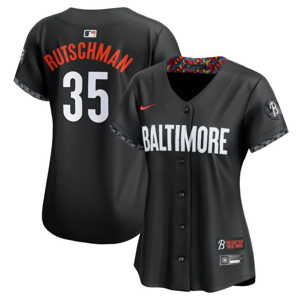 Adley Rutschman Baltimore Orioles Women's City Connect Limited Jersey - Black | Nike