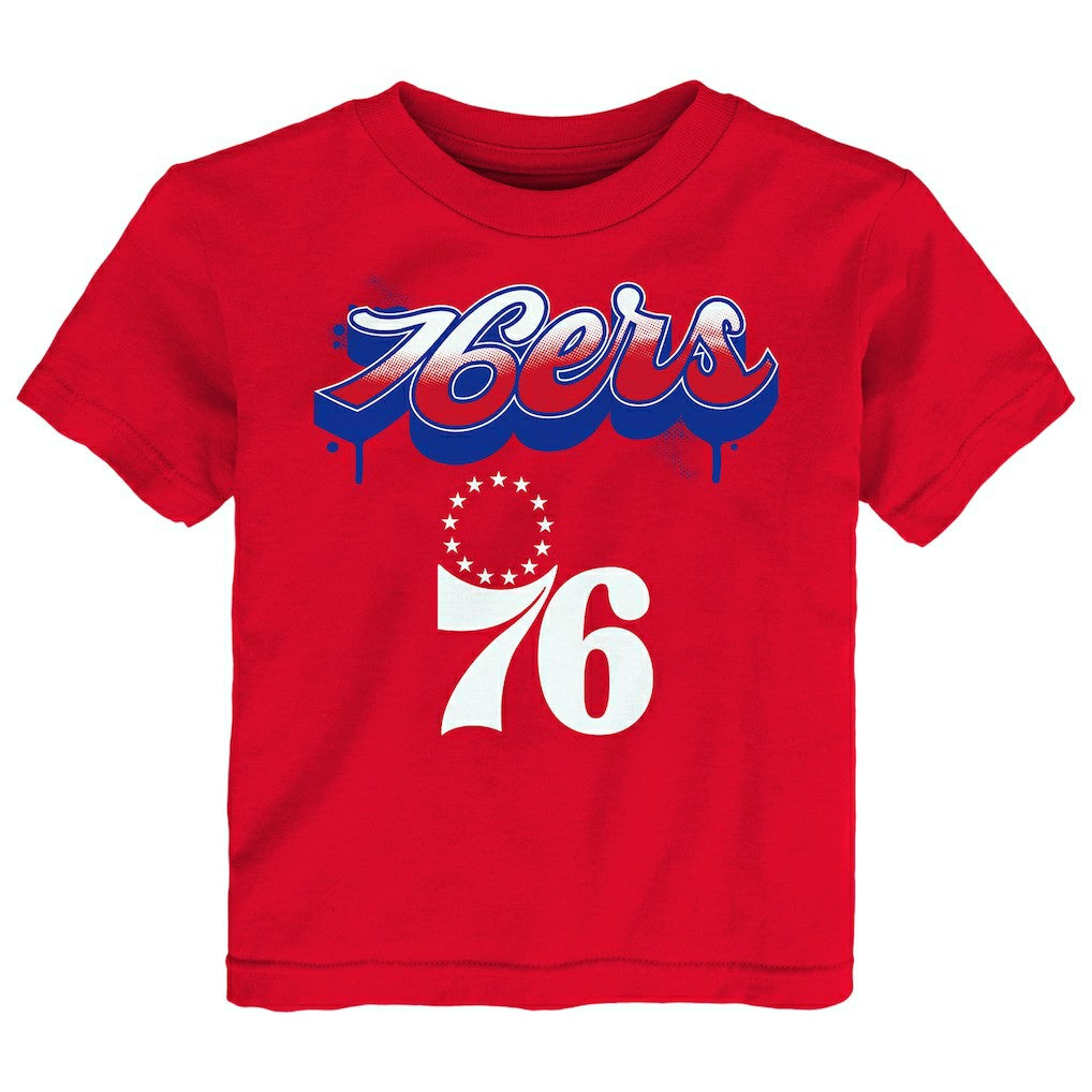 Philadelphia 76ers Youth Bubbly Script T-Shirt - Red discount