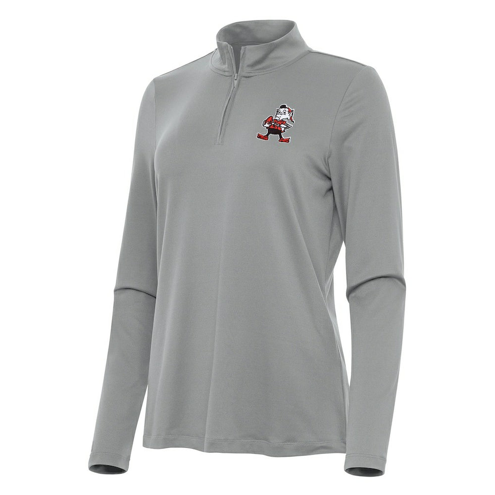 NFL Cleveland Browns Antigua Women's Reprocess Quarter-Zip Top