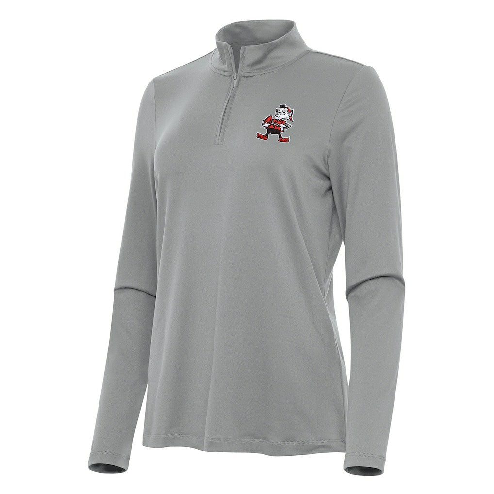 NFL Cleveland Browns Antigua Women's Reprocess Quarter-Zip Top