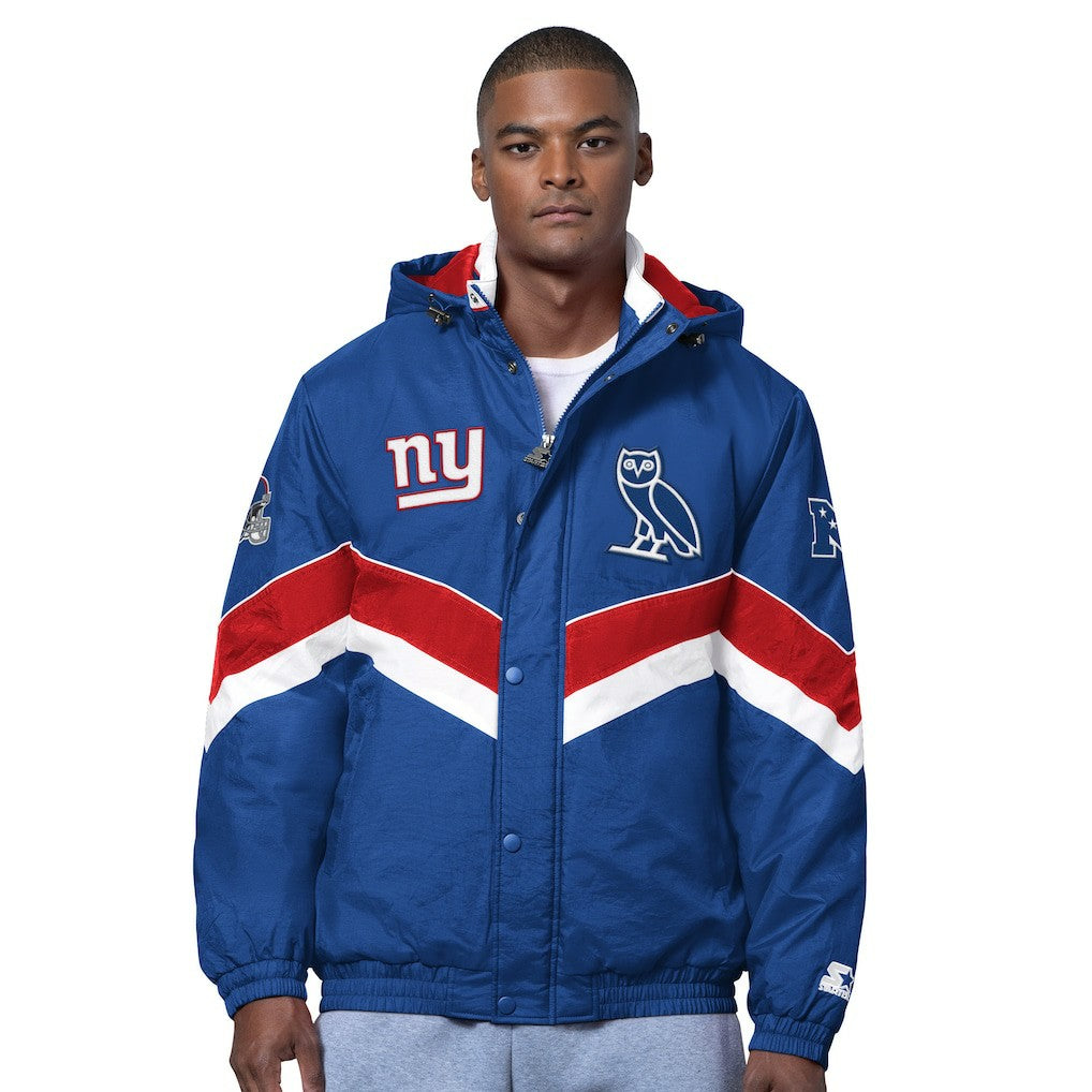NFL New York Giants OVO x Starter Sideline Full-Snap Puffer Jacket