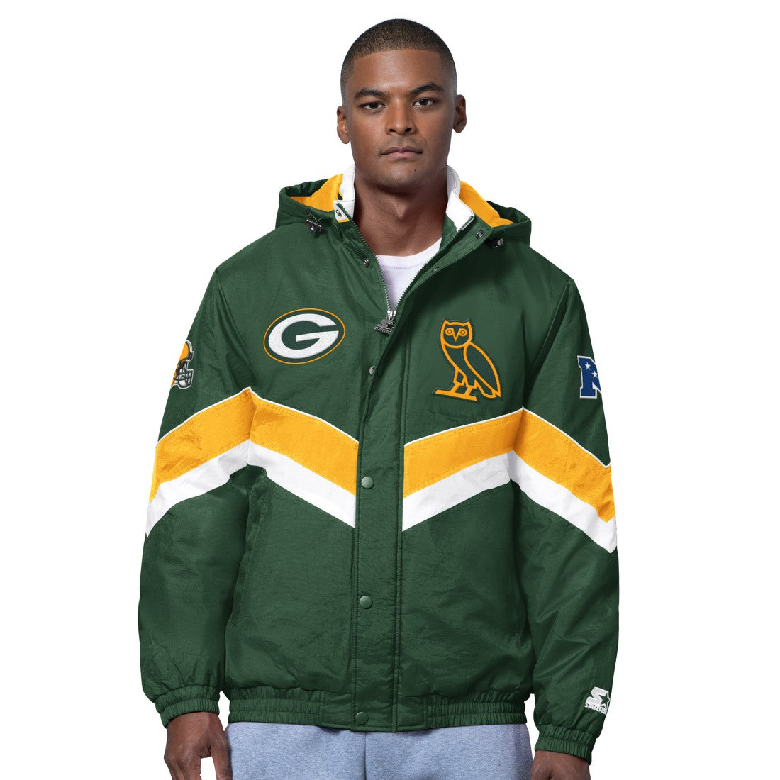 NFL Green Bay Packers OVO x Starter Sideline Full-Snap Puffer Jacket