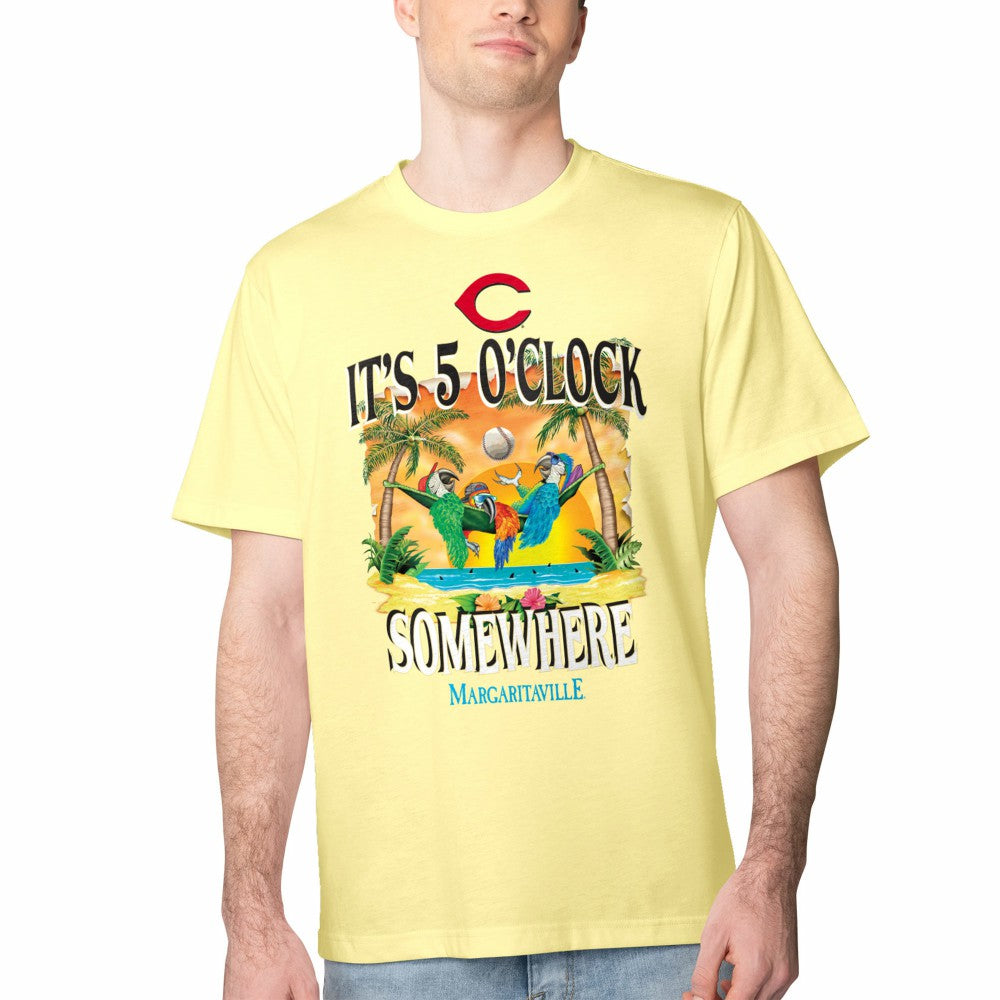Cincinnati Reds Margaritaville Five O'Clock Graphic T-Shirt - Yellow