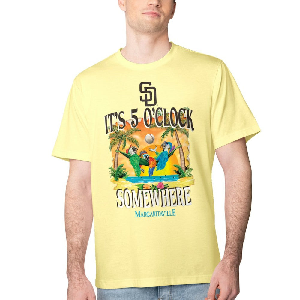 San Diego Padres Margaritaville Five O'Clock Graphic T-Shirt - Yellow